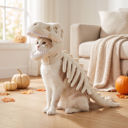 Glow in the Dark Dinosaur Skeleton Costume for Cats & Dogs
