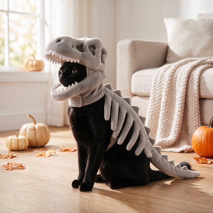 Glow in the Dark Dinosaur Skeleton Costume for Cats & Dogs
