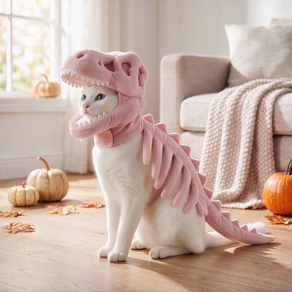 Glow in the Dark Dinosaur Skeleton Costume for Cats & Dogs